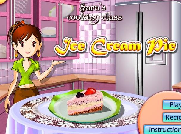 saras cooking class game ice cream pie recipe online